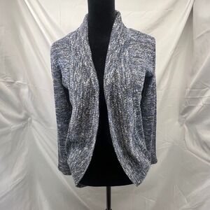 Aeropostale Women's XS TP Marled‎ Blue Knit Open Front Cardigan Sweater